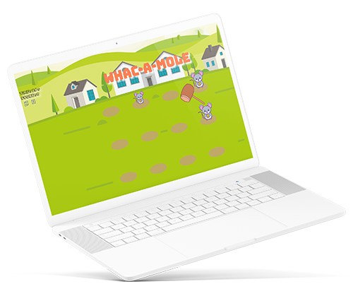 Whac-A-Mole Website Game laptop Mockup