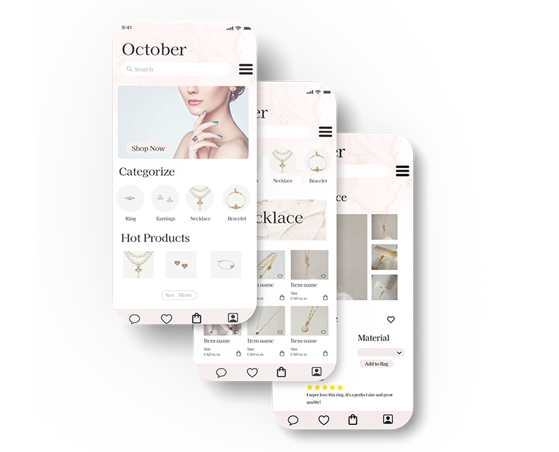 October shopping app design